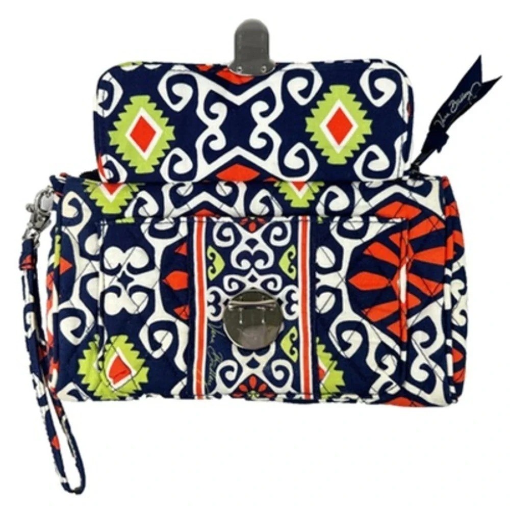 Vera Bradley‎ Sun Valley PUSHLOCK WRISTLET Wallet Womens Zip Top Retired